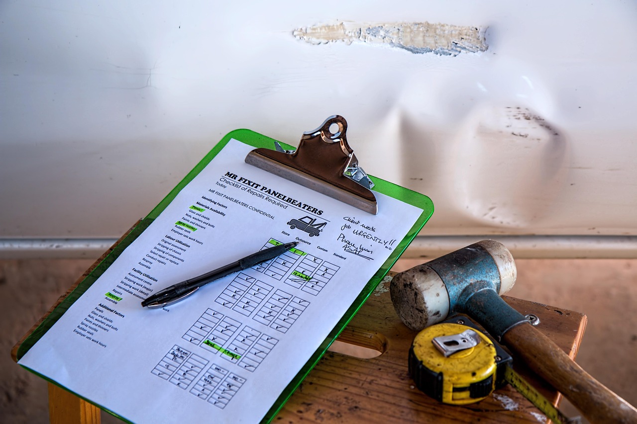 car repair estimate clipboard